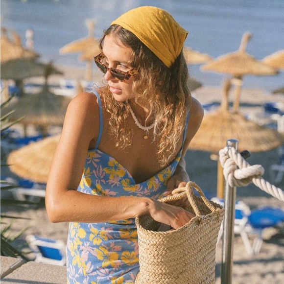 Hibiscus Floral Cowl Neck Knit Dress - Ciao Ciao Vacation - Picture 5 of 5